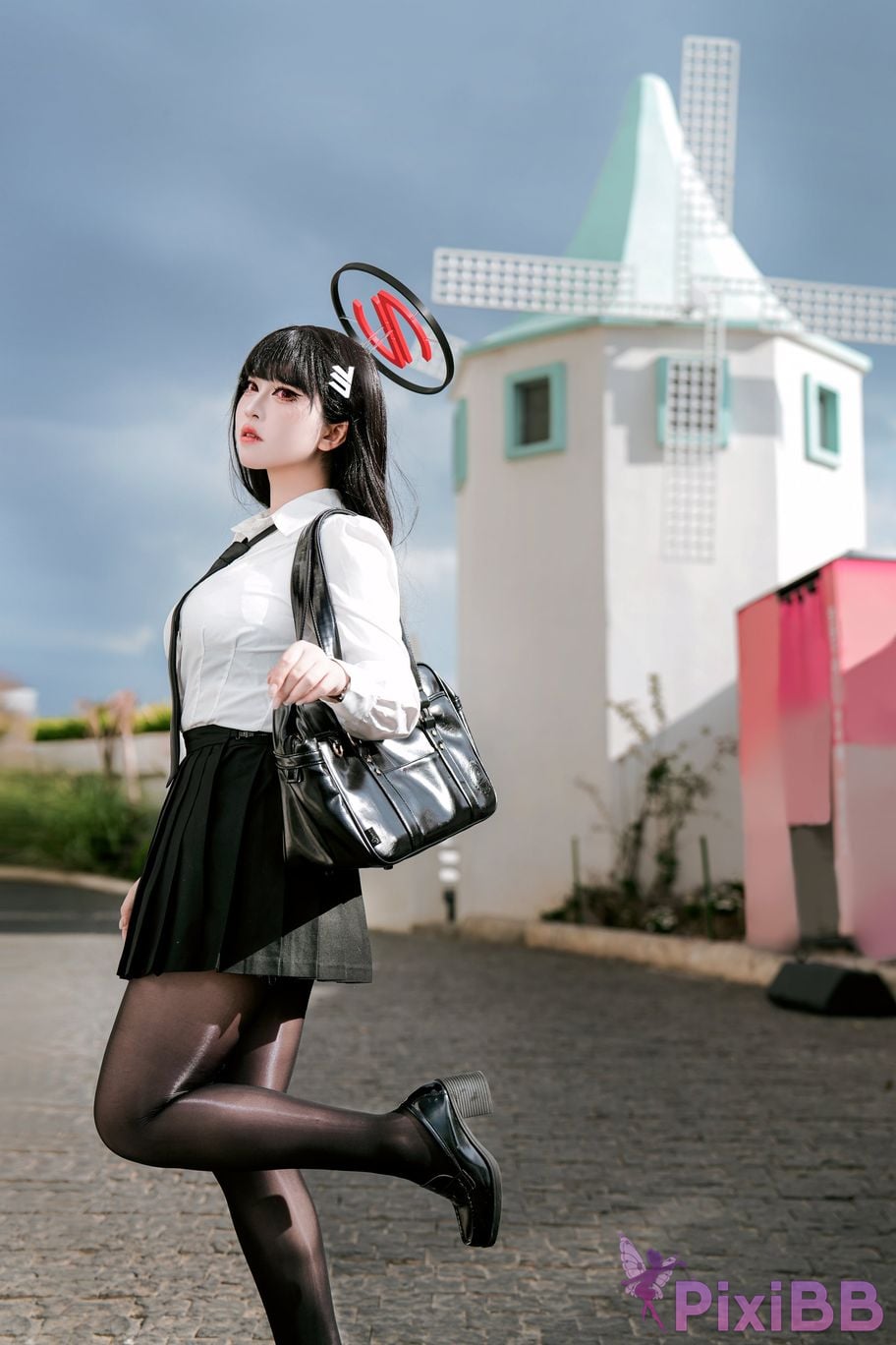Cosplayer Half son Blue Archive Rion Moon uniform competitive swimming PixiBB.COM 056