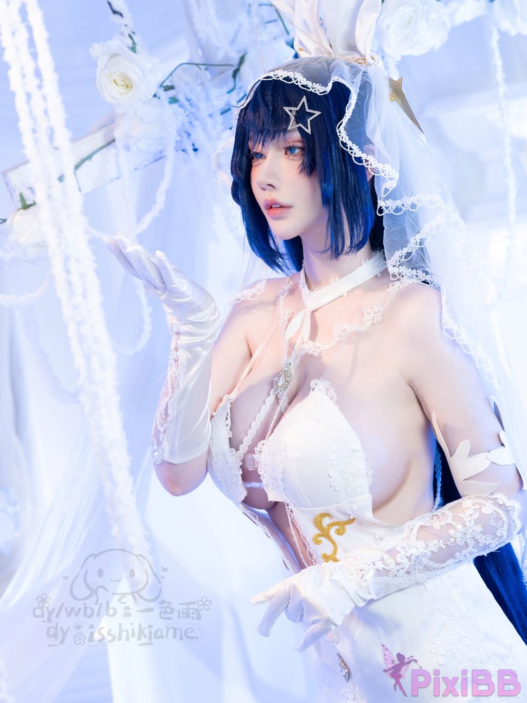 Cosplayer One color rain new jersey White Snow Ceremony PixiBB.COM 001
