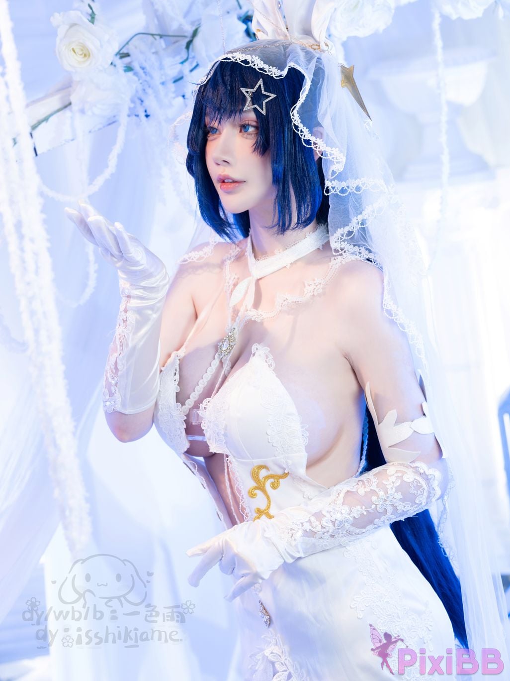 Cosplayer One color rain new jersey White Snow Ceremony PixiBB.COM 012