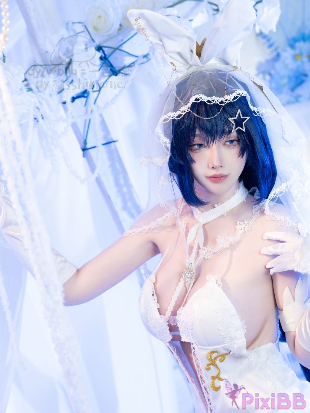 Cosplayer One color rain new jersey White Snow Ceremony PixiBB.COM 015