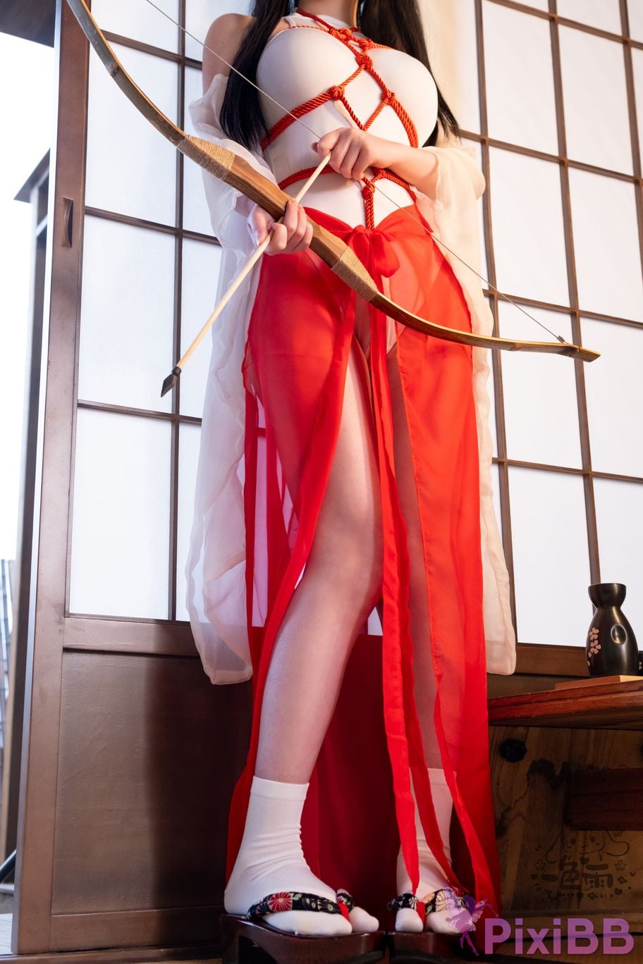 Cosplayer One color rain shrine maiden PixiBB.COM 003