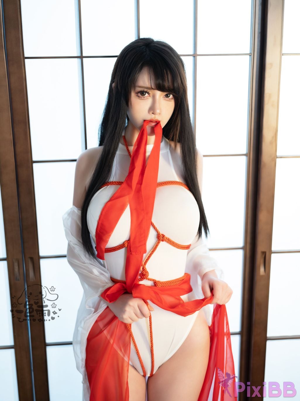 Cosplayer One color rain shrine maiden PixiBB.COM 020