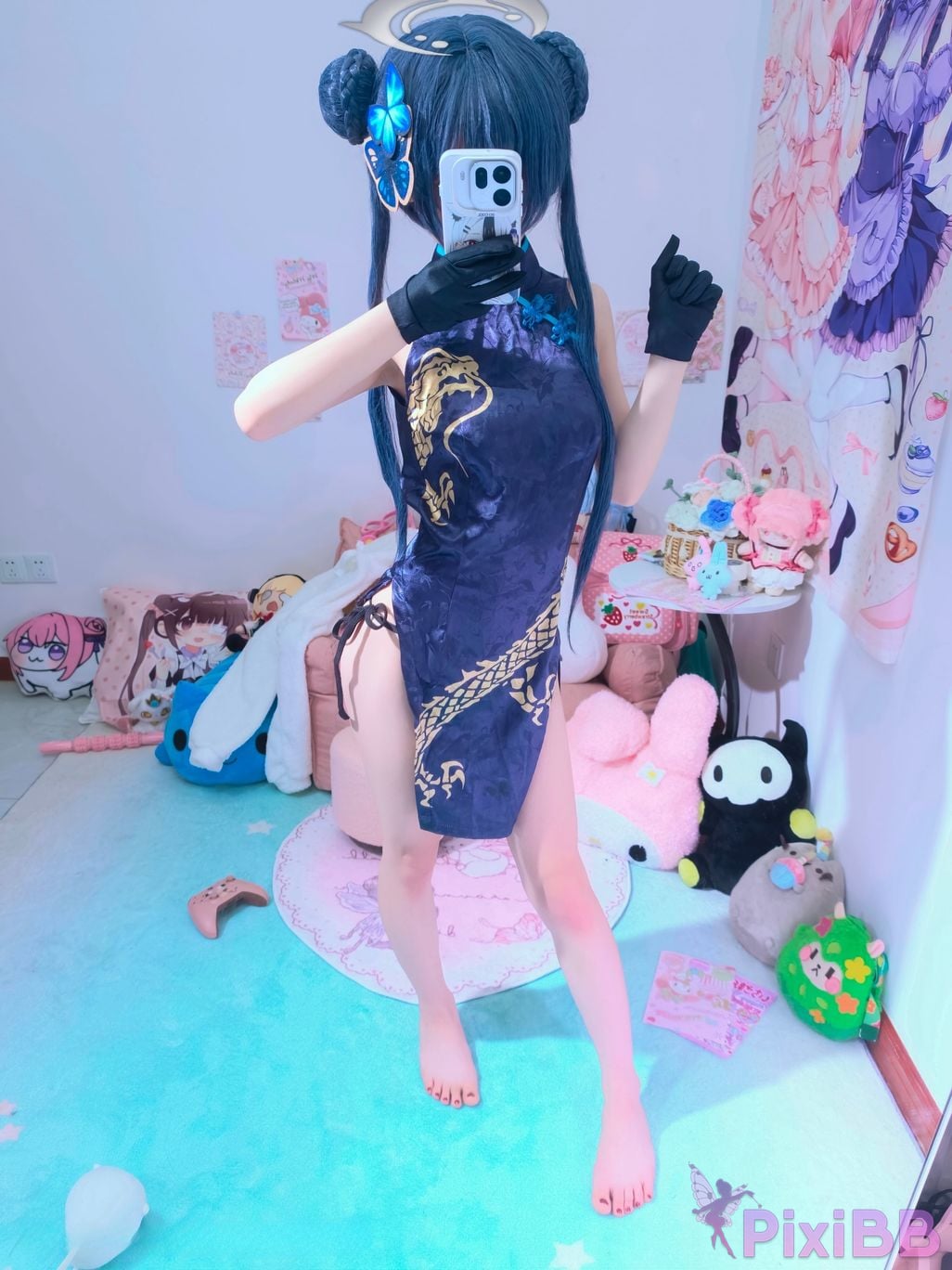 Cosplayer Somezo ran3 Blue Archive Concubine Longhua red panda PixiBB.COM 041