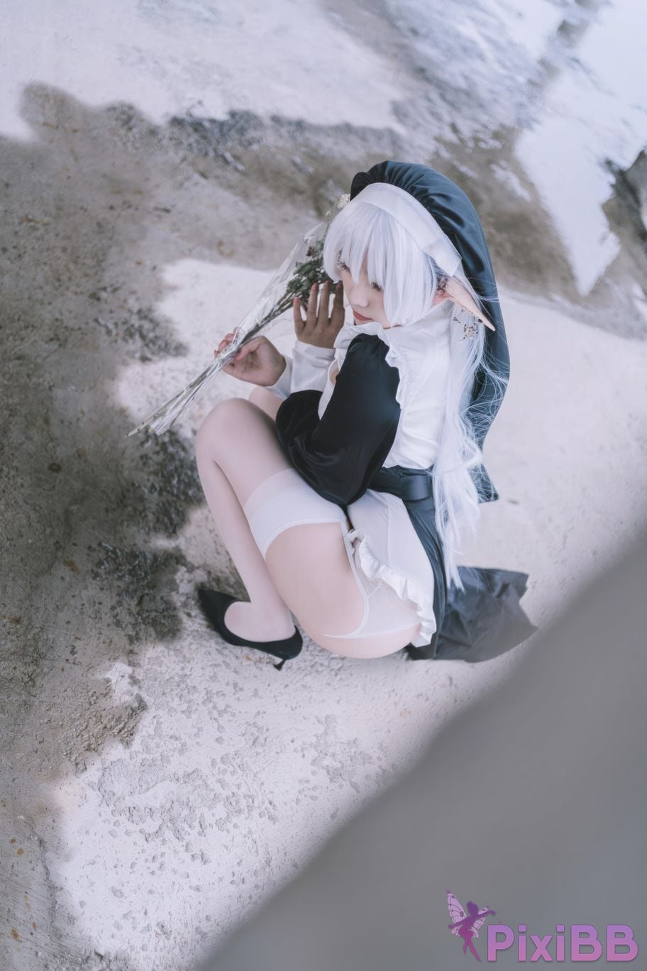 Cosplayer Ah Ban is very happy today elf nun PixiBB.COM 004