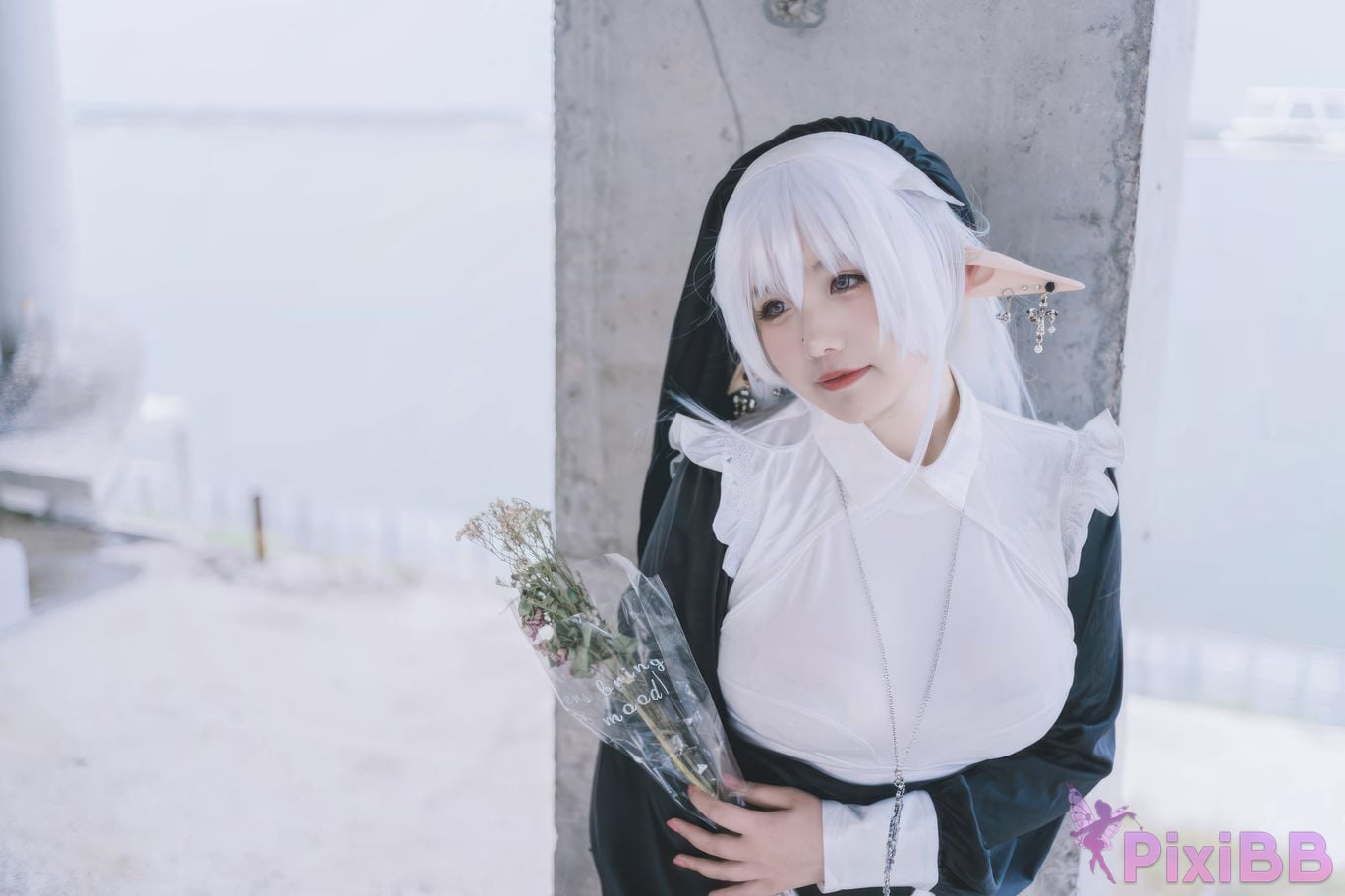 Cosplayer Ah Ban is very happy today elf nun PixiBB.COM 006