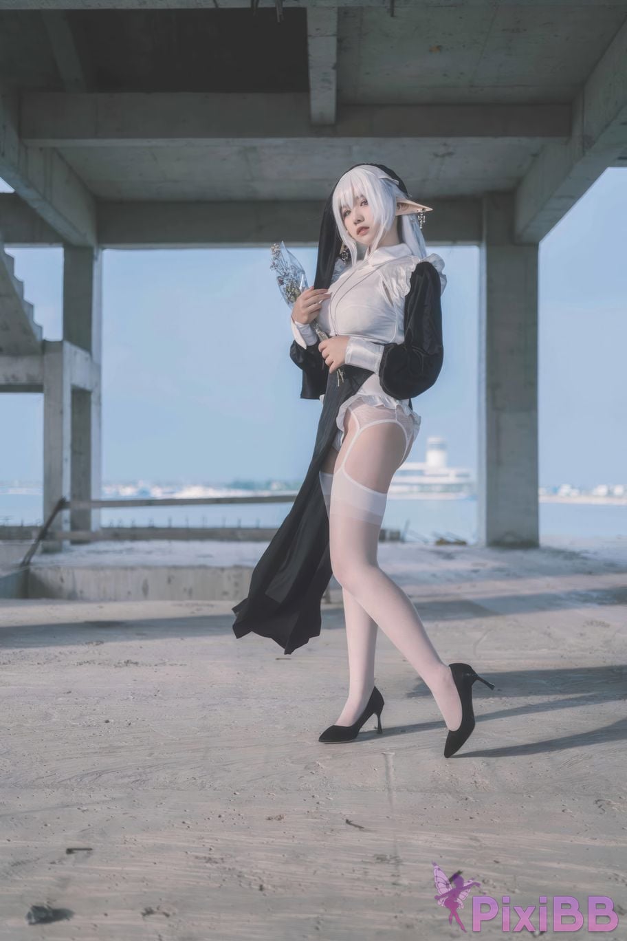 Cosplayer Ah Ban is very happy today elf nun PixiBB.COM 007