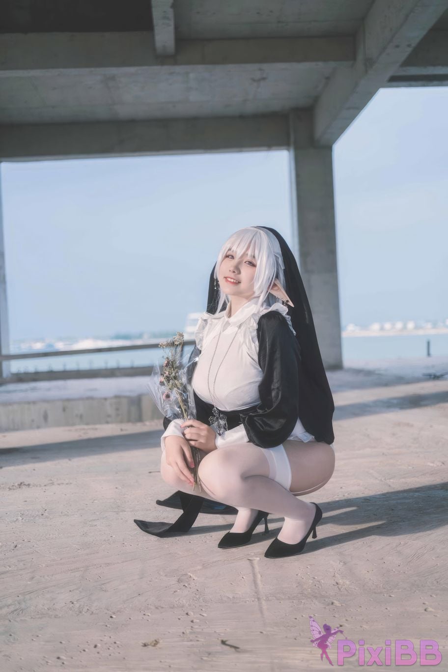 Cosplayer Ah Ban is very happy today elf nun PixiBB.COM 008