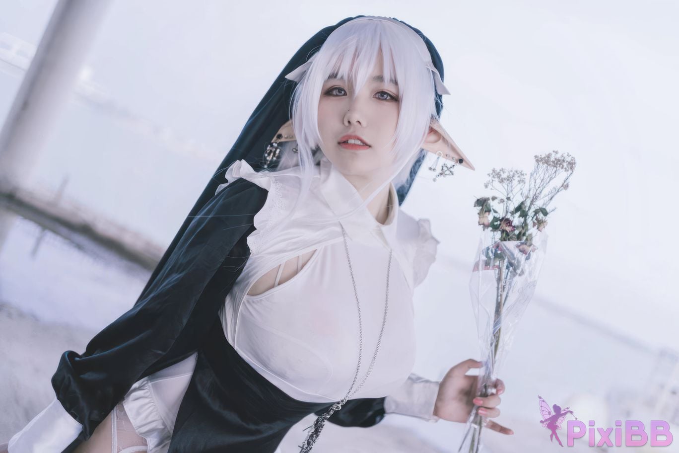 Cosplayer Ah Ban is very happy today elf nun PixiBB.COM 011