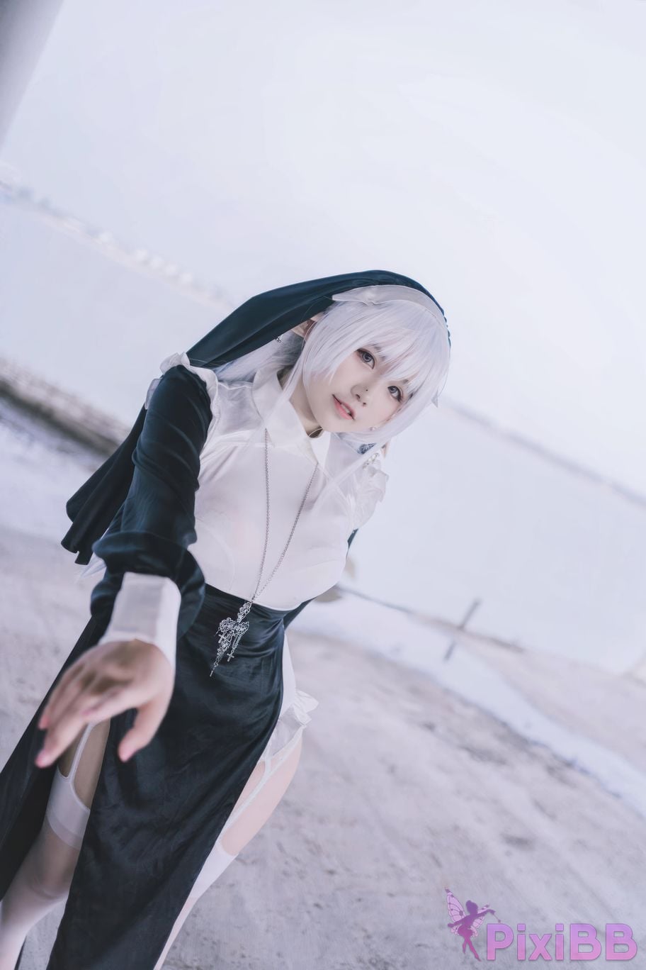 Cosplayer Ah Ban is very happy today elf nun PixiBB.COM 013