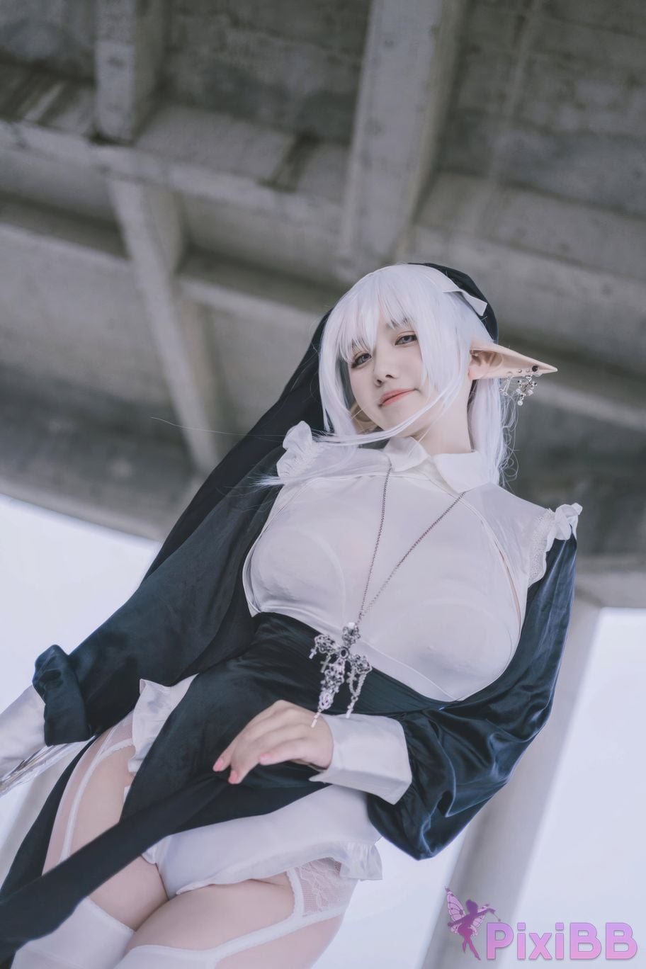 Cosplayer Ah Ban is very happy today elf nun PixiBB.COM 016