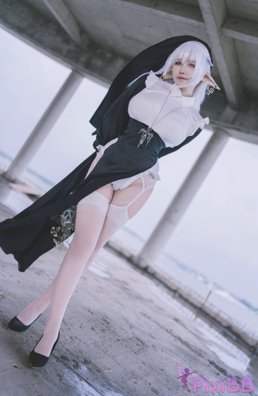 Cosplayer Ah Ban is very happy today elf nun PixiBB.COM 018
