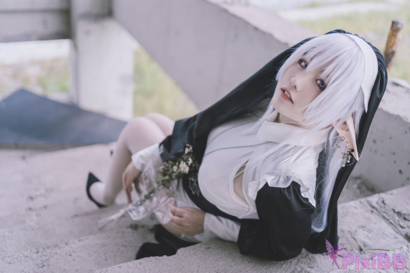 Cosplayer Ah Ban is very happy today elf nun PixiBB.COM 019