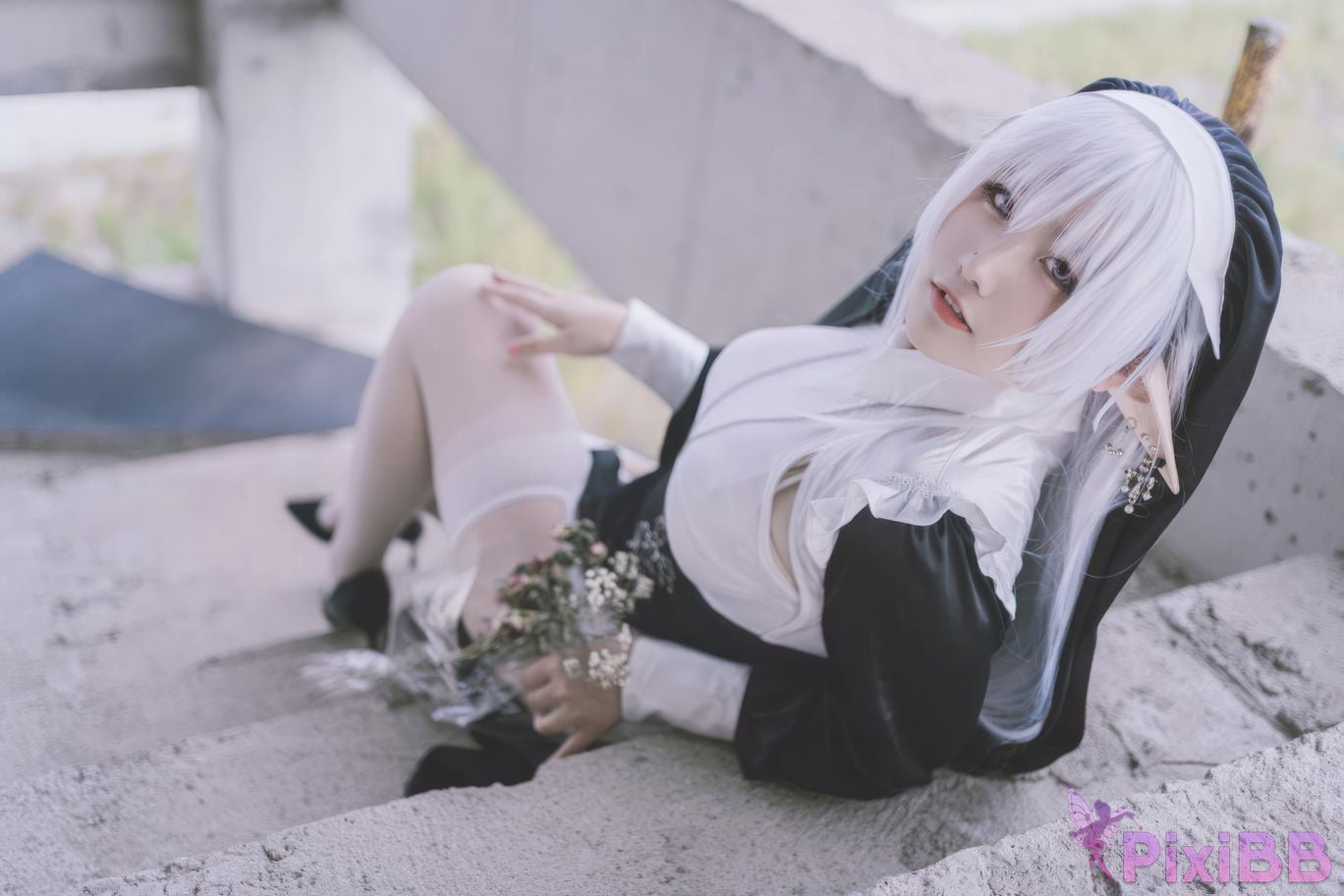 Cosplayer Ah Ban is very happy today elf nun PixiBB.COM 020