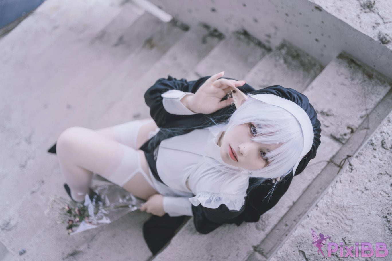 Cosplayer Ah Ban is very happy today elf nun PixiBB.COM 021