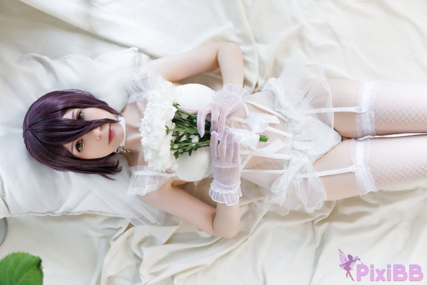 Cosplayer OwlLit chainsaw man Lesse wedding dress PixiBB.COM 019