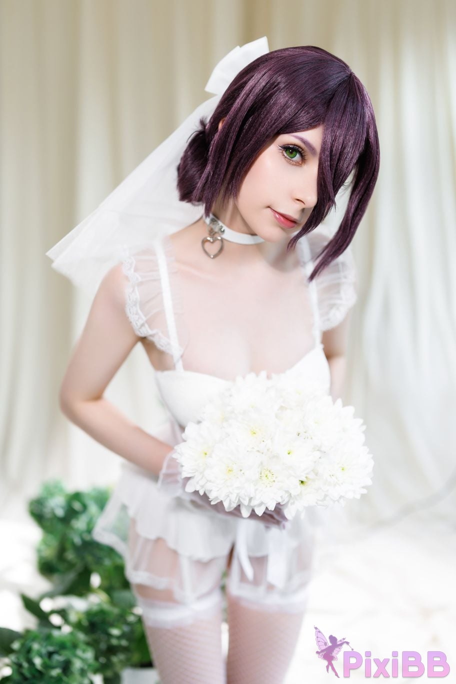 Cosplayer OwlLit chainsaw man Lesse wedding dress PixiBB.COM 024