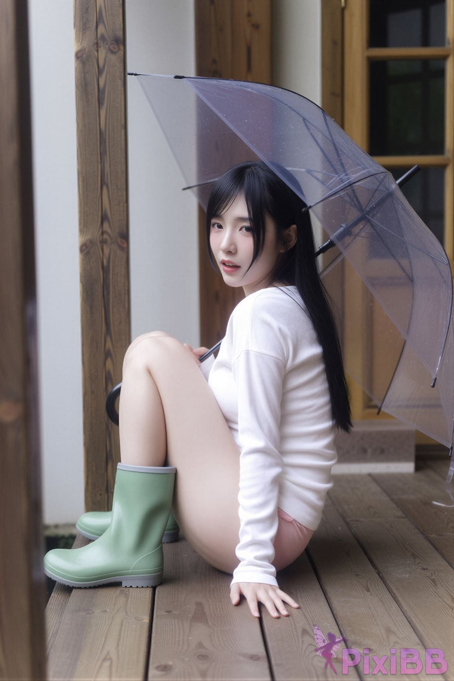 AI Enhanced MAXIM rina Momorina Wet In The Rain OUTSIDE PixiBB.COM 029