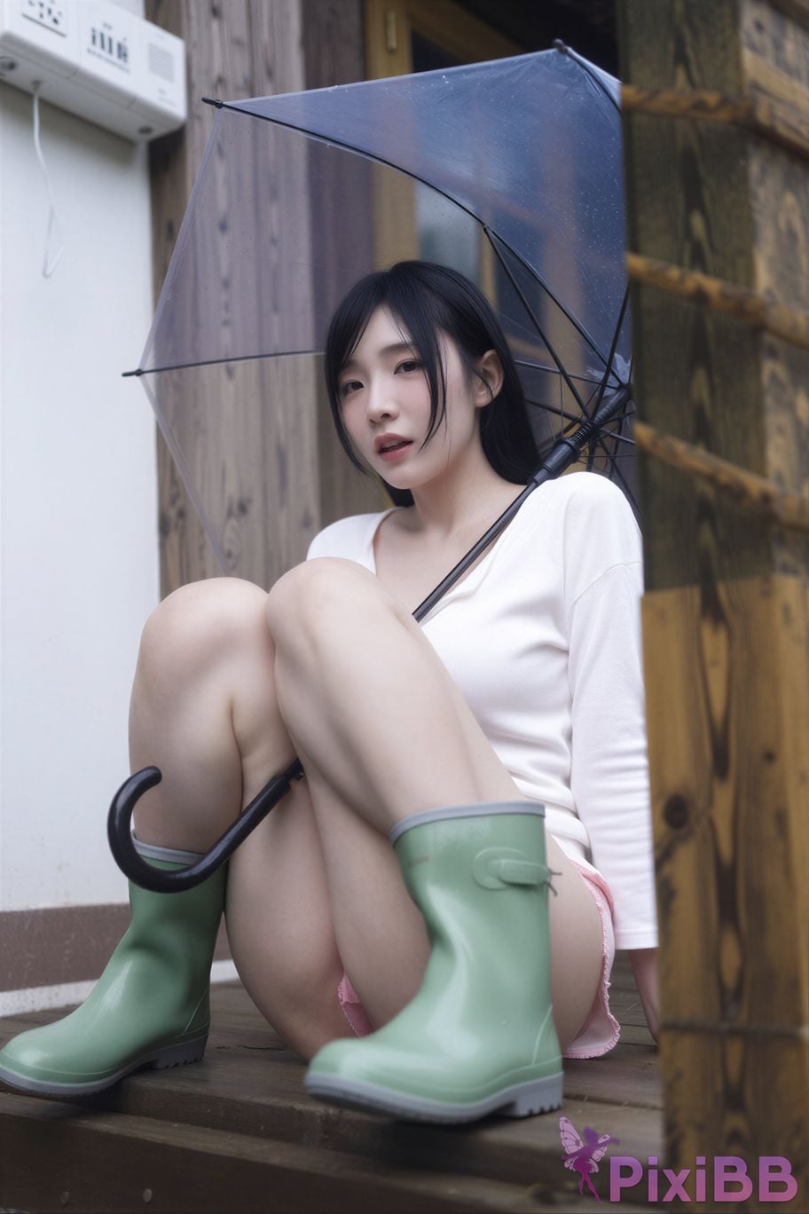 AI Enhanced MAXIM rina Momorina Wet In The Rain OUTSIDE PixiBB.COM 031