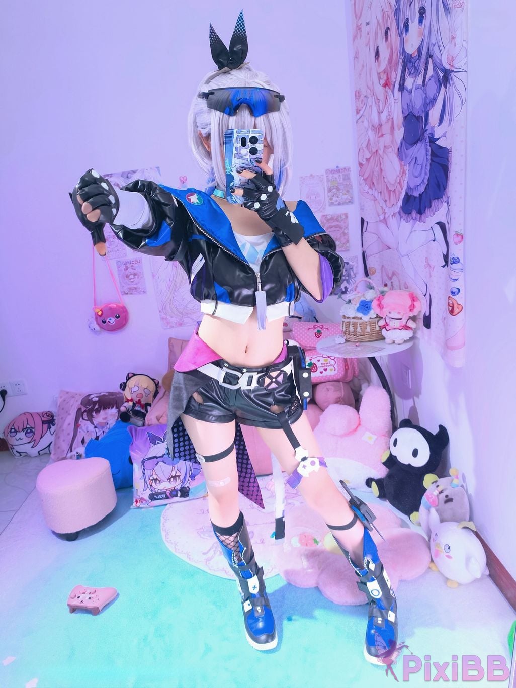 Cosplayer Somezo ran3 Collapsed Star Dome Railway silver wolf shirt PixiBB.COM 013