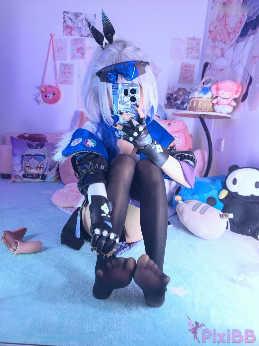 Cosplayer Somezo ran3 Collapsed Star Dome Railway silver wolf shirt PixiBB.COM 052