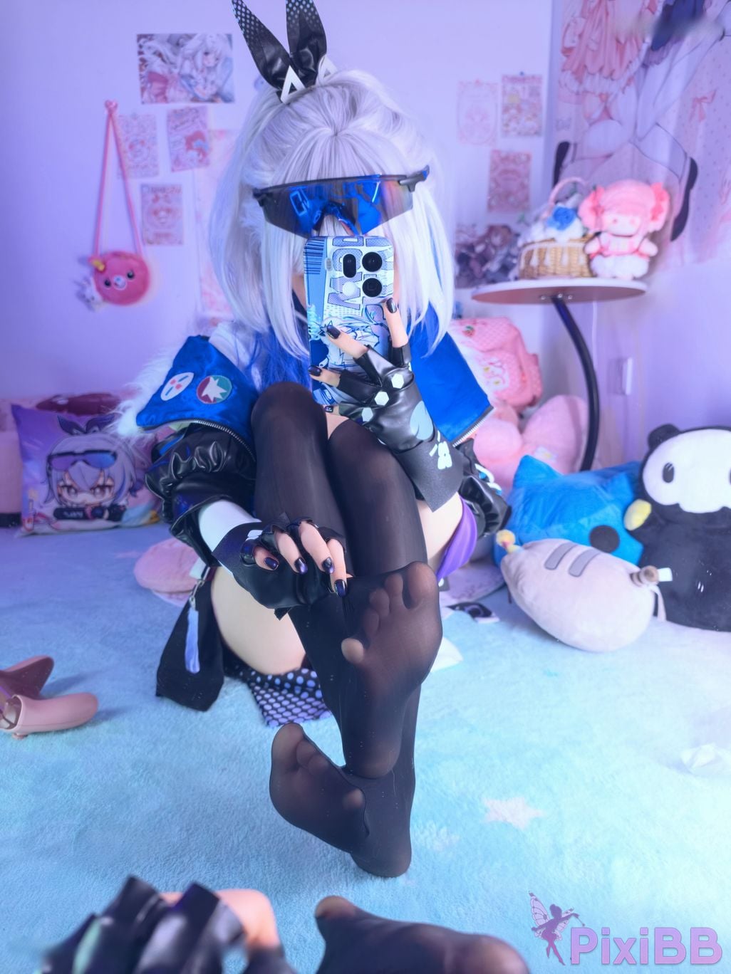 Cosplayer Somezo ran3 Collapsed Star Dome Railway silver wolf shirt PixiBB.COM 053