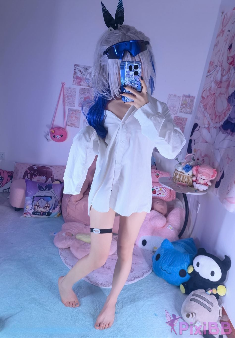 Cosplayer Somezo ran3 Collapsed Star Dome Railway silver wolf shirt PixiBB.COM 072