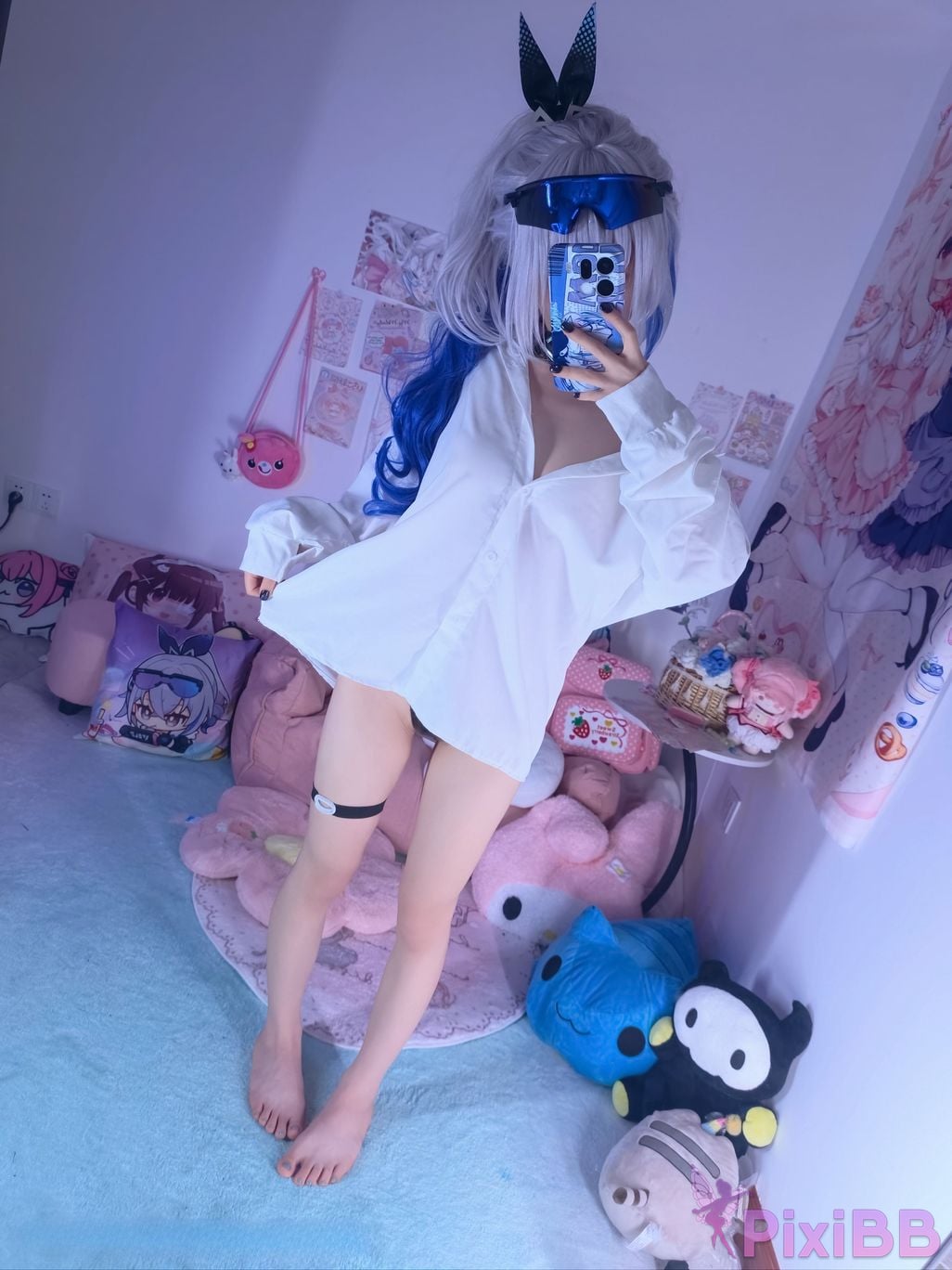 Cosplayer Somezo ran3 Collapsed Star Dome Railway silver wolf shirt PixiBB.COM 077