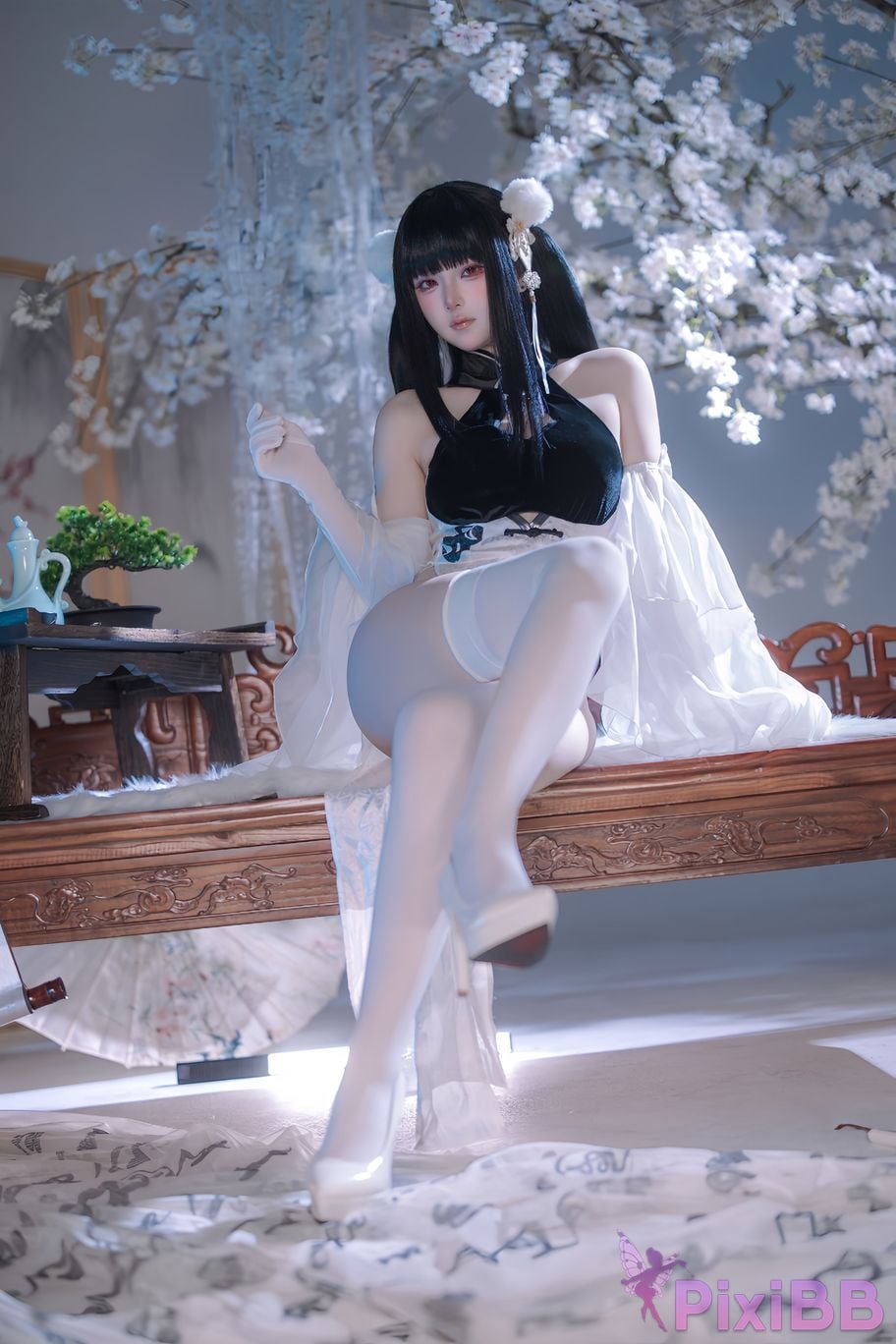 Cosplayer Island fish azur lane Strasser Gorgeous books and beautiful jade PixiBB.COM 001