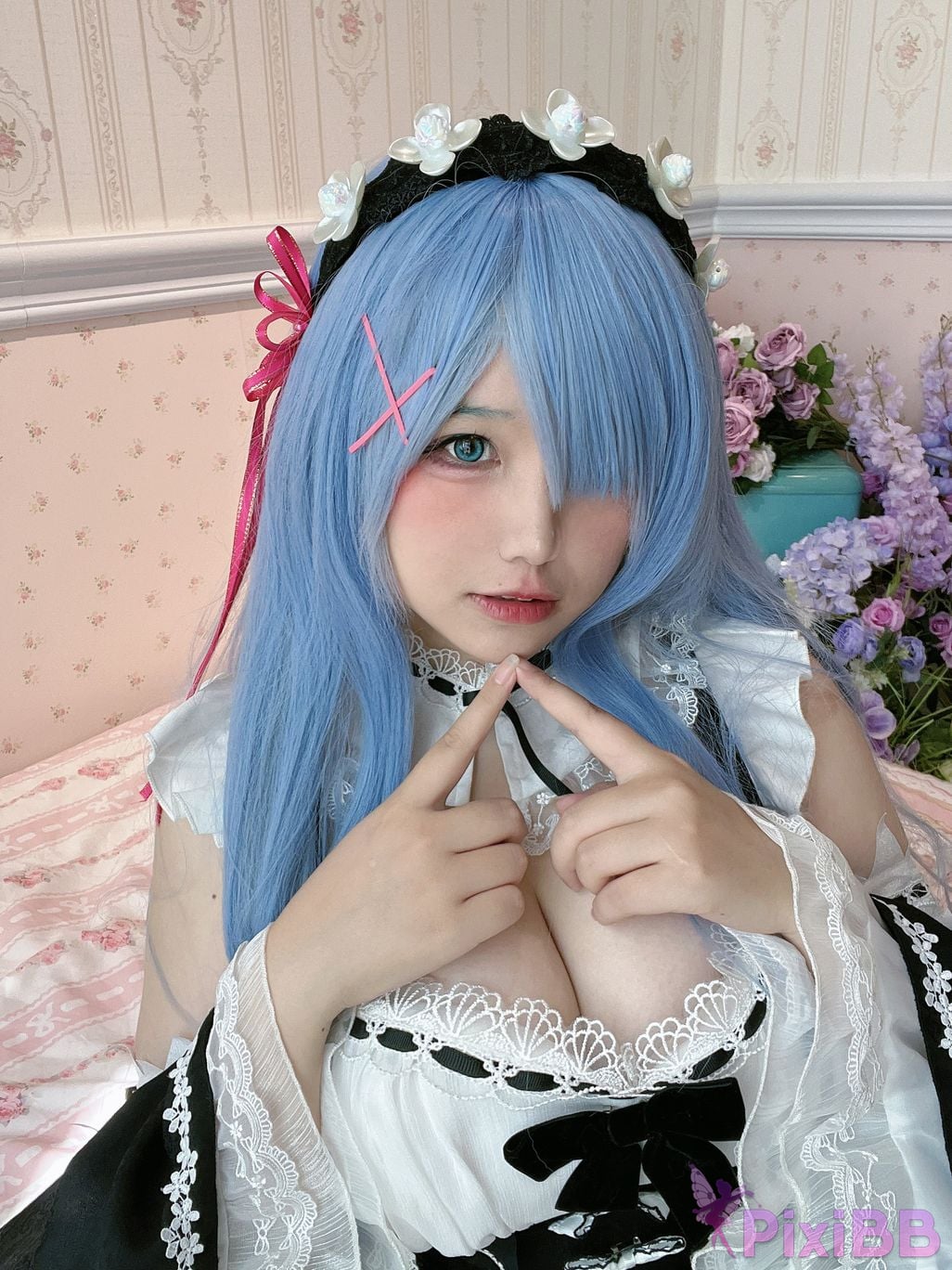Cosplayer Ah Ban is very happy today Rem maid PixiBB.COM 014