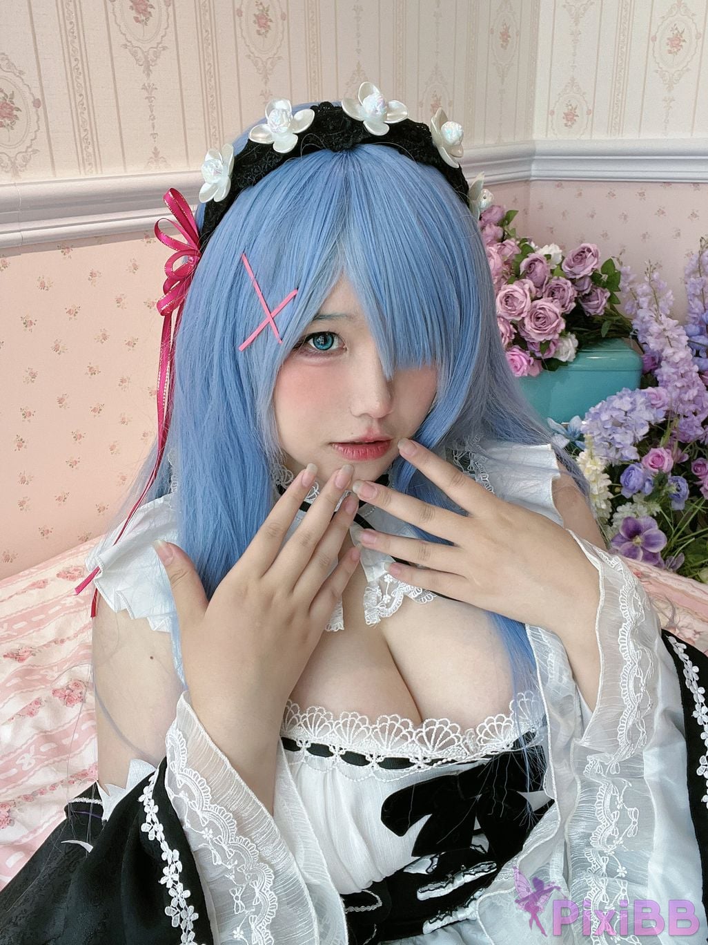 Cosplayer Ah Ban is very happy today Rem maid PixiBB.COM 015