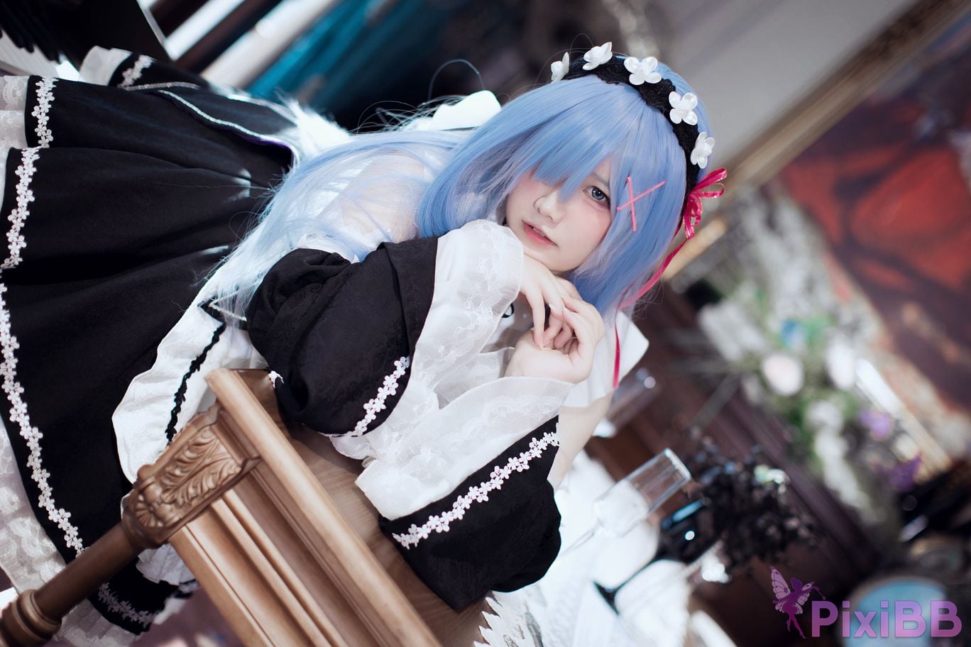 Cosplayer Ah Ban is very happy today Rem maid PixiBB.COM 016