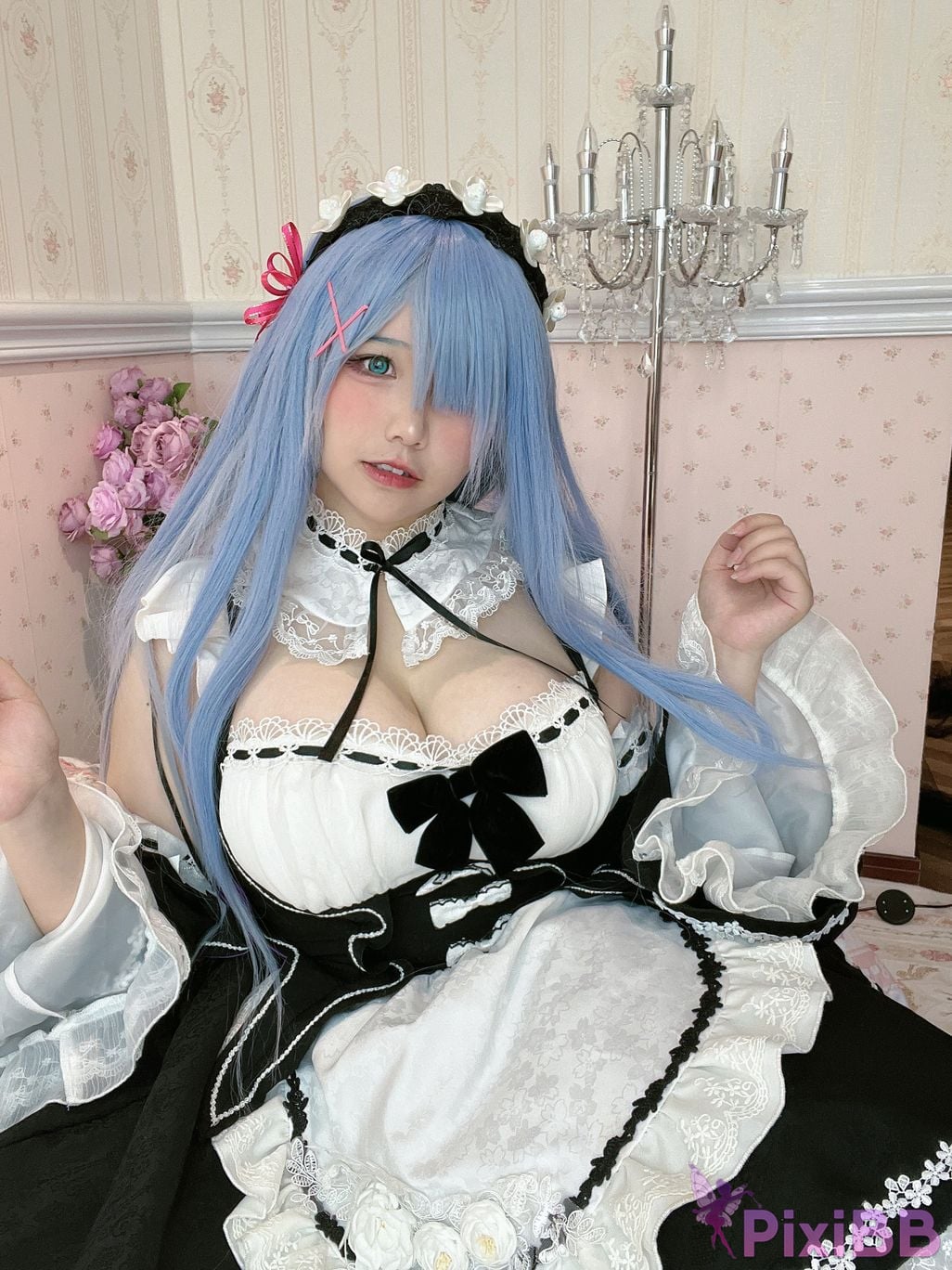 Cosplayer Ah Ban is very happy today Rem maid PixiBB.COM 024