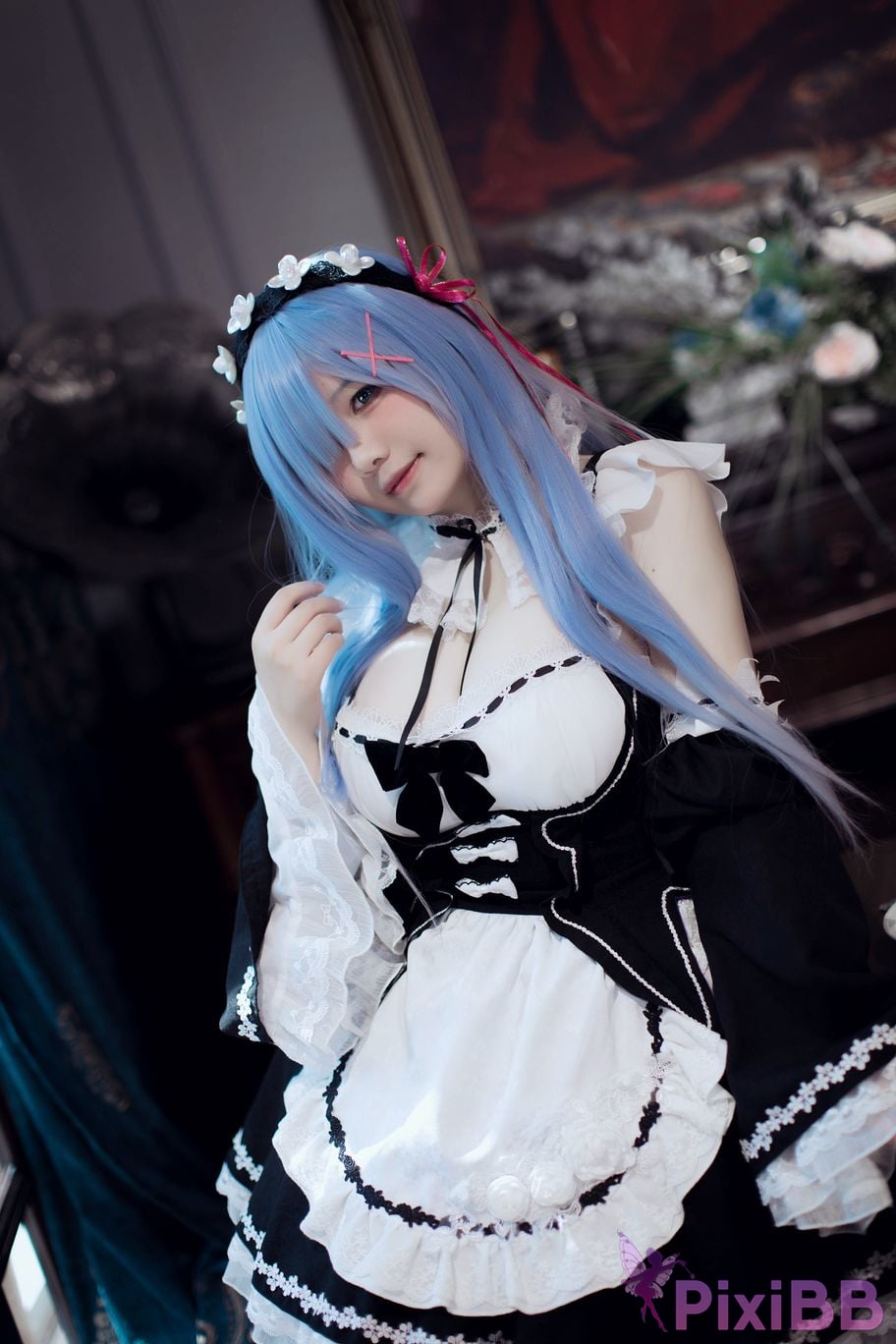 Cosplayer Ah Ban is very happy today Rem maid PixiBB.COM 028