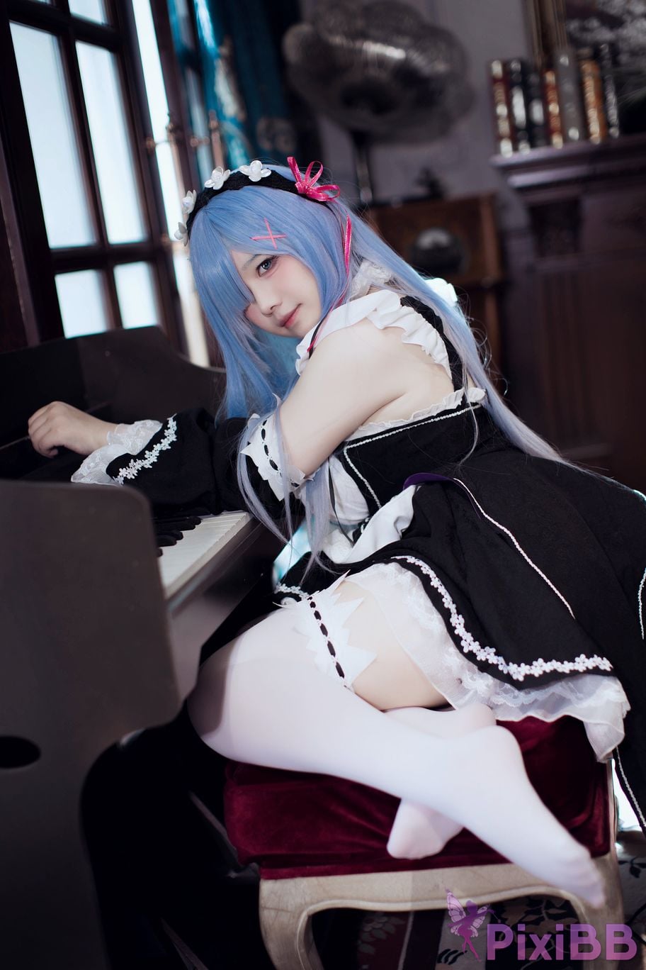 Cosplayer Ah Ban is very happy today Rem maid PixiBB.COM 034