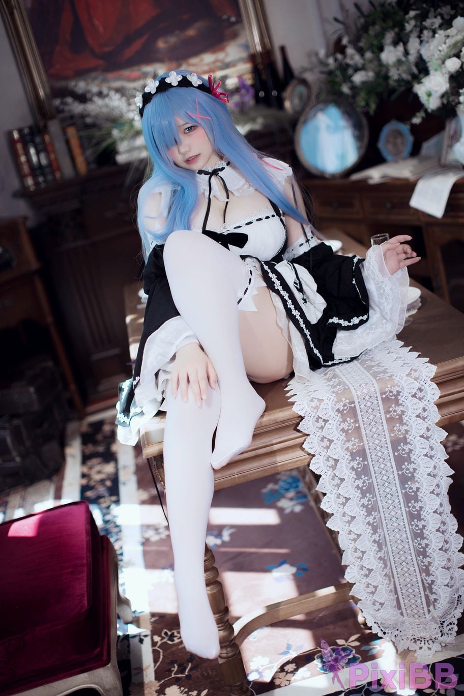 Cosplayer Ah Ban is very happy today Rem maid PixiBB.COM 041