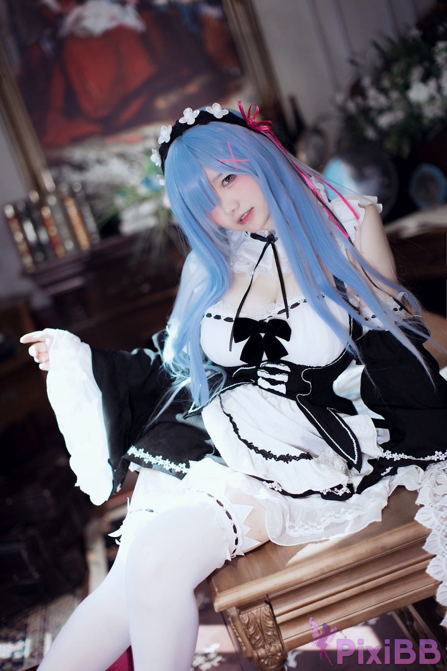 Cosplayer Ah Ban is very happy today Rem maid PixiBB.COM 045