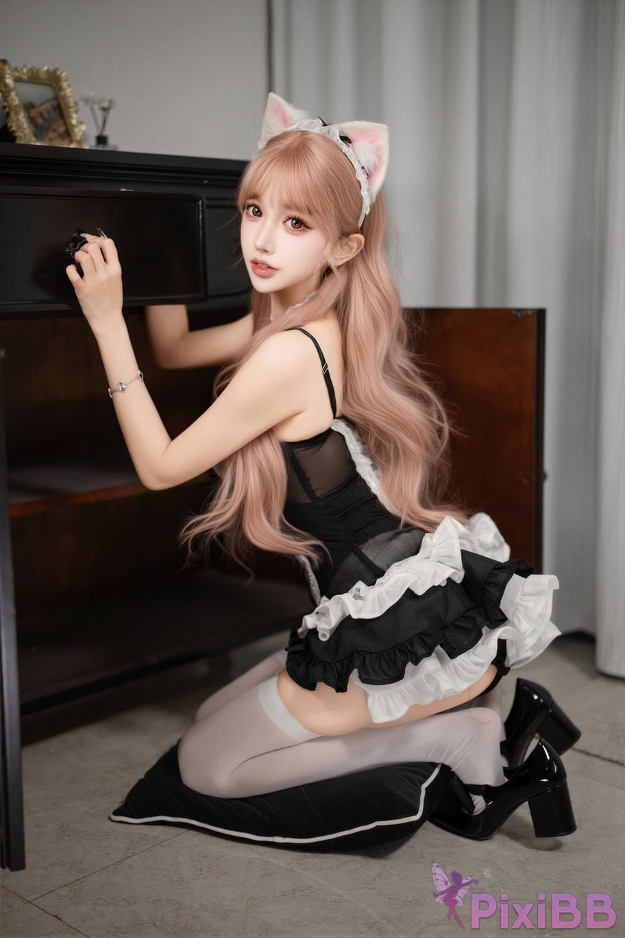Cosplayer Expired rice noodles kitten maid PixiBB.COM 003