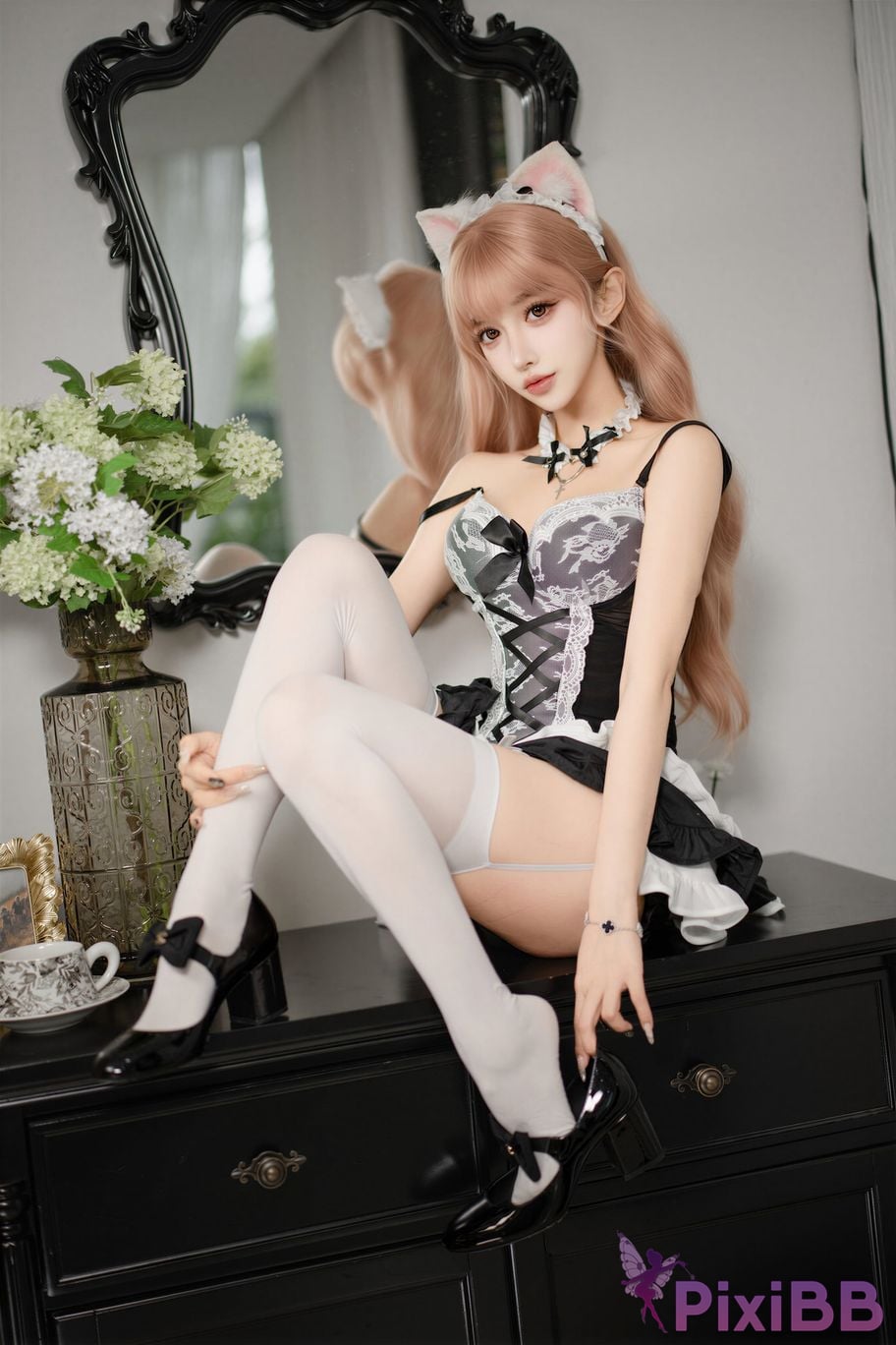 Cosplayer Expired rice noodles kitten maid PixiBB.COM 033