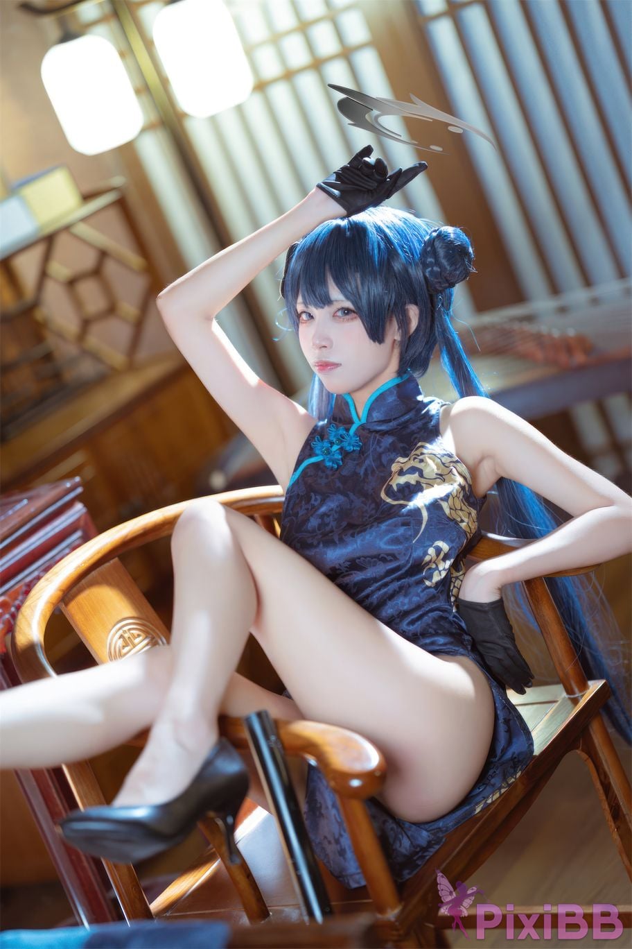 Cosplay Three None Type Blue Archives Longhua Feisaki Cheongsam PixiBB.COM 009