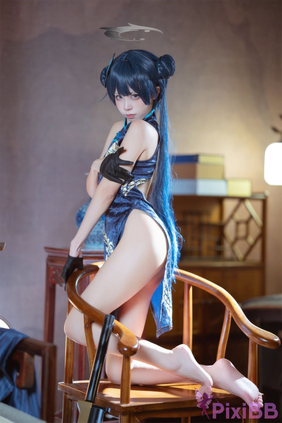 Cosplay Three None Type Blue Archives Longhua Feisaki Cheongsam PixiBB.COM 010