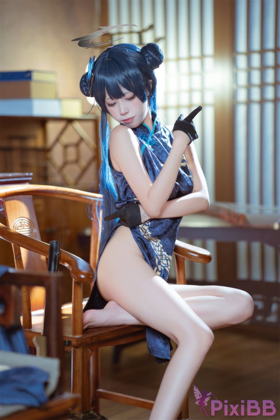 Cosplay Three None Type Blue Archives Longhua Feisaki Cheongsam PixiBB.COM 012