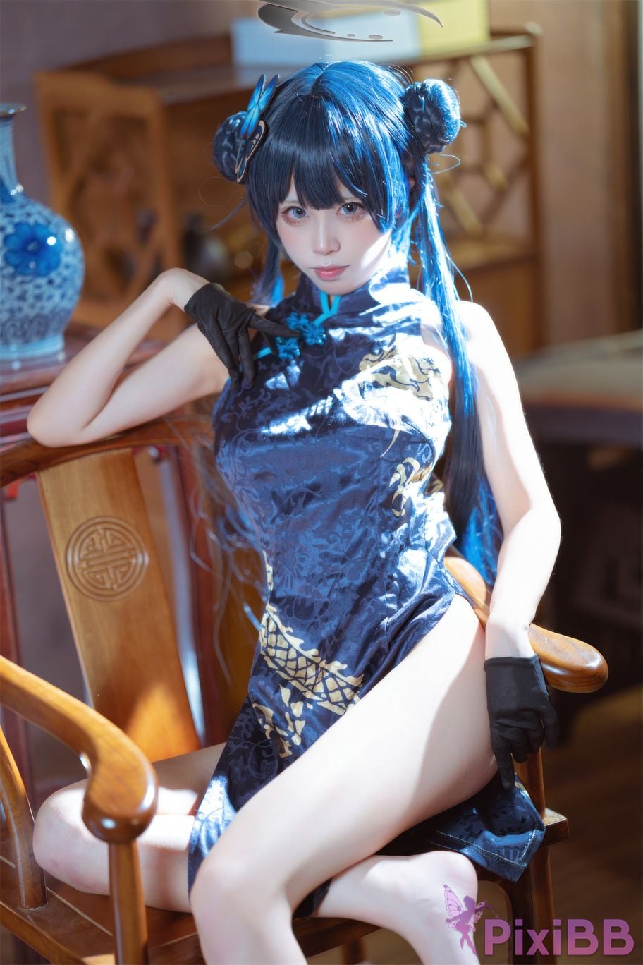Cosplay Three None Type Blue Archives Longhua Feisaki Cheongsam PixiBB.COM 013