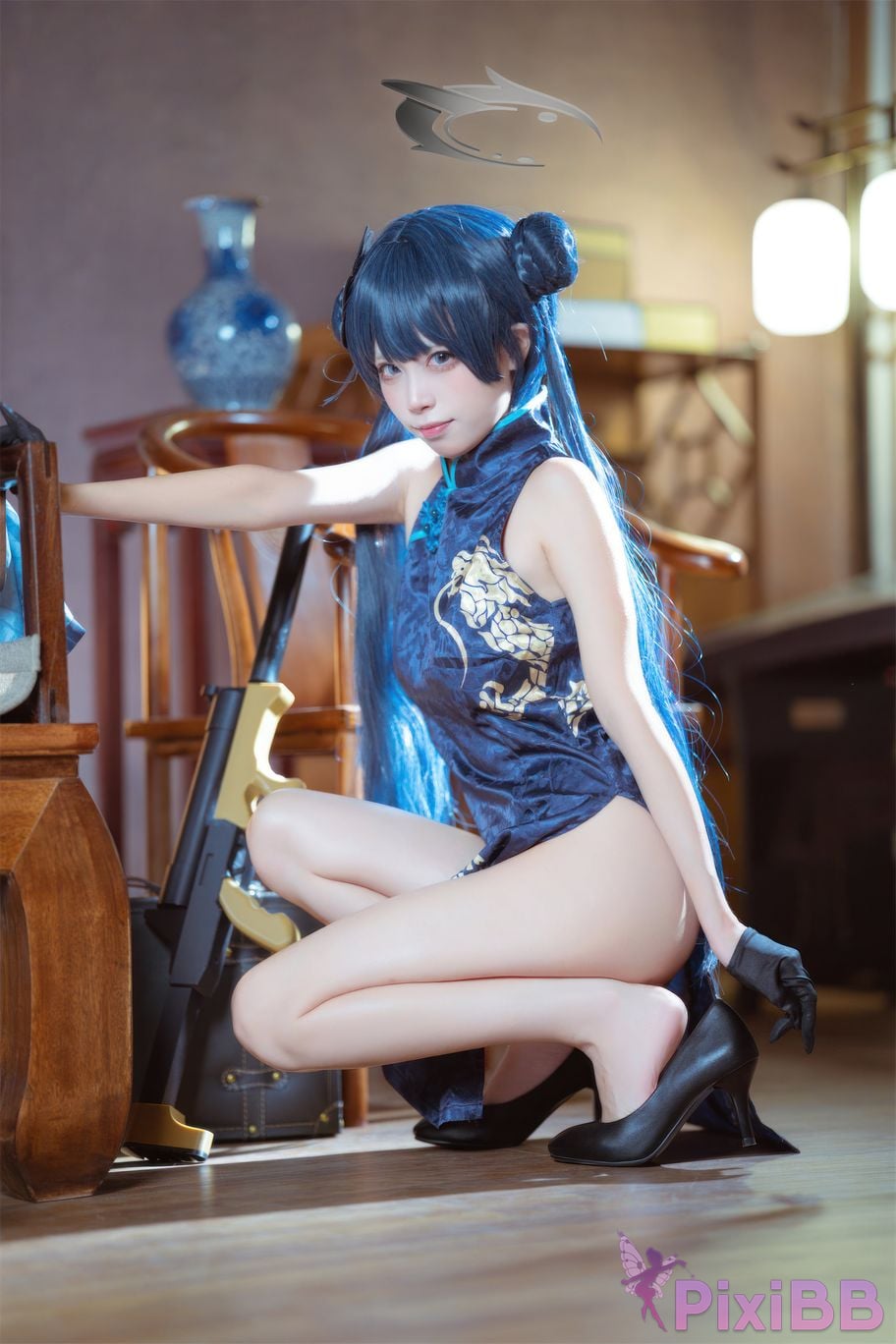 Cosplay Three None Type Blue Archives Longhua Feisaki Cheongsam PixiBB.COM 014