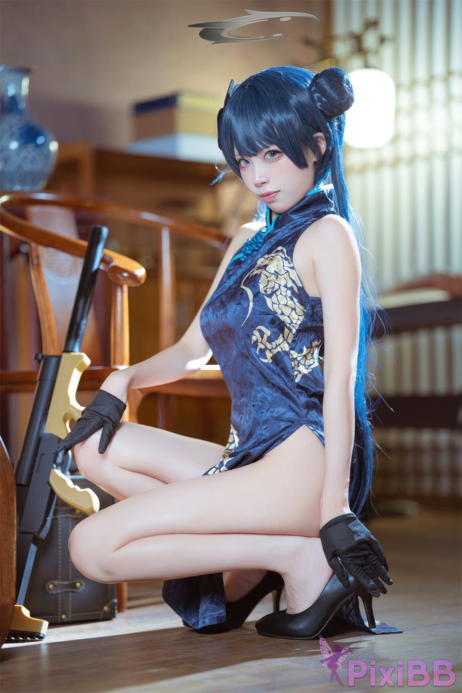 Cosplay Three None Type Blue Archives Longhua Feisaki Cheongsam PixiBB.COM 015