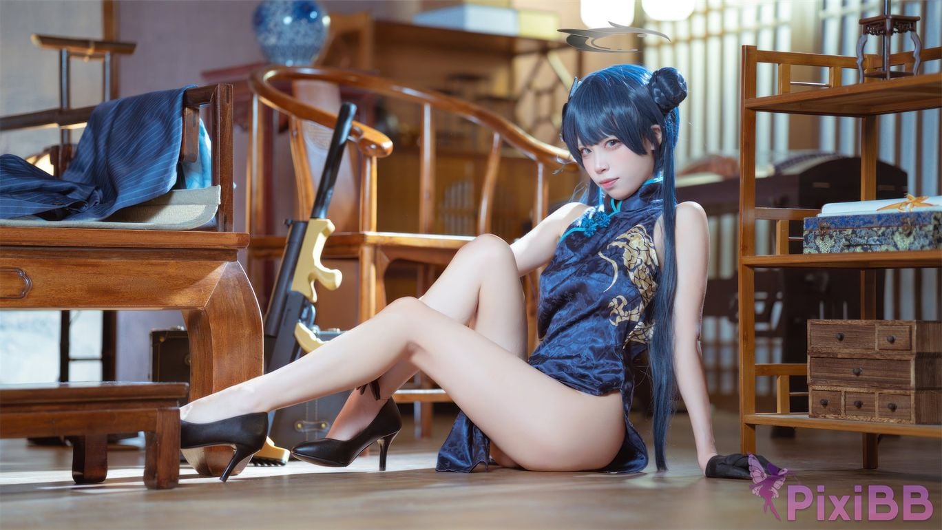 Cosplay Three None Type Blue Archives Longhua Feisaki Cheongsam PixiBB.COM 017