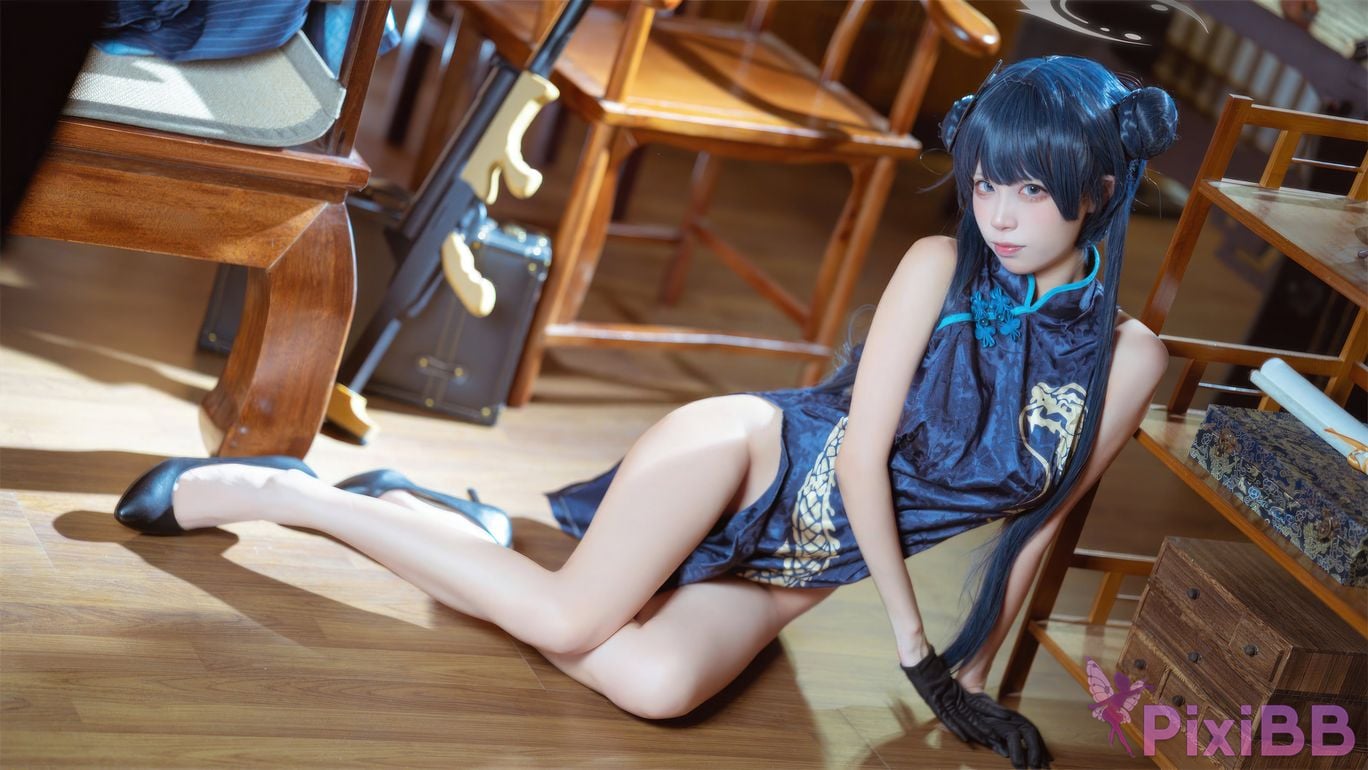 Cosplay Three None Type Blue Archives Longhua Feisaki Cheongsam PixiBB.COM 018
