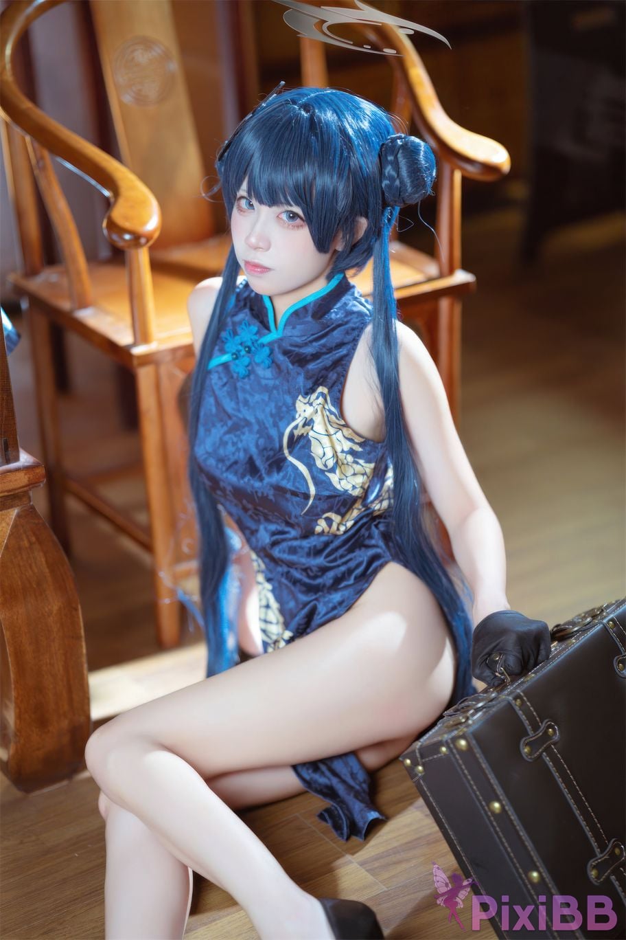 Cosplay Three None Type Blue Archives Longhua Feisaki Cheongsam PixiBB.COM 020