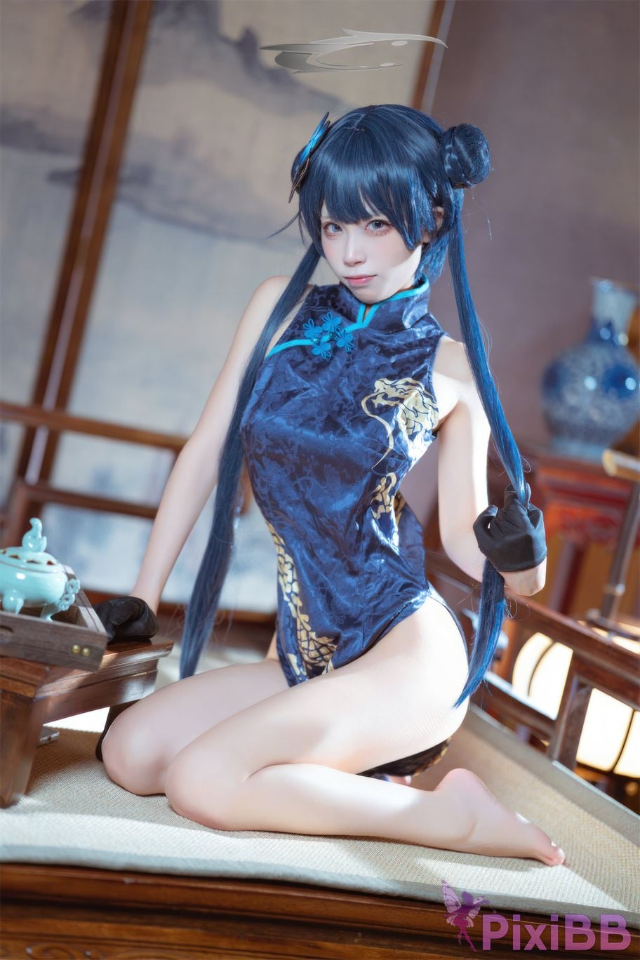Cosplay Three None Type Blue Archives Longhua Feisaki Cheongsam PixiBB.COM 029
