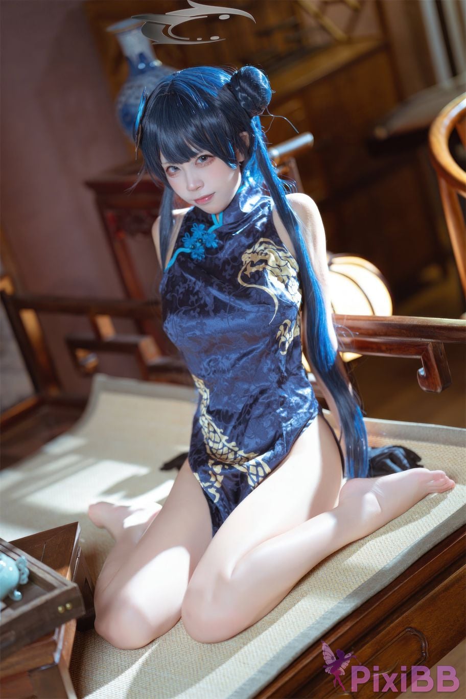 Cosplay Three None Type Blue Archives Longhua Feisaki Cheongsam PixiBB.COM 030