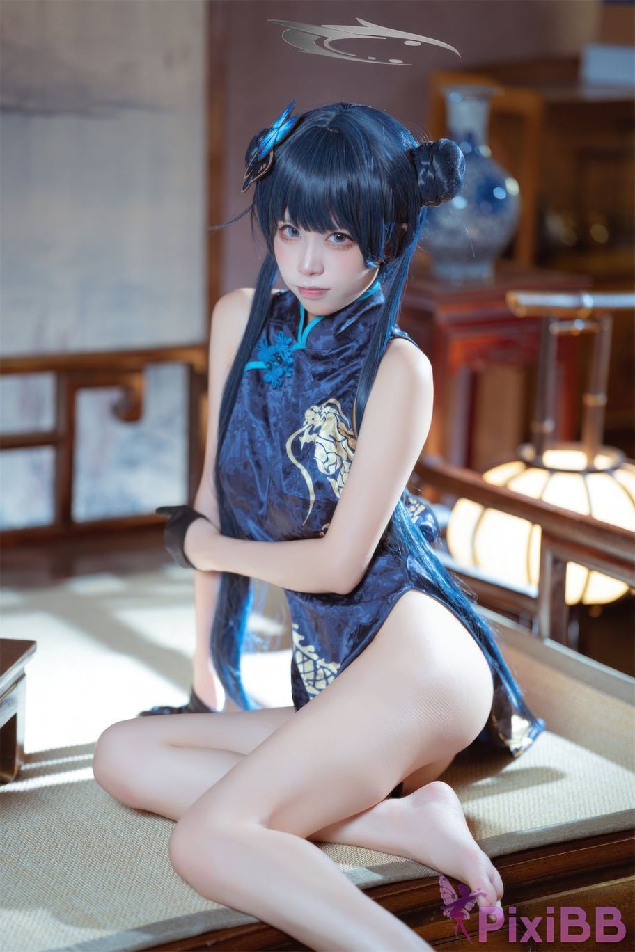 Cosplay Three None Type Blue Archives Longhua Feisaki Cheongsam PixiBB.COM 031
